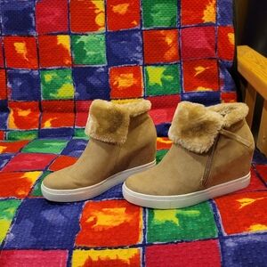 BRASH booties with faux fur on top